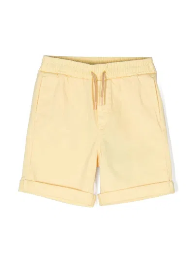 Kenzo Kids' Embroidered-logo Shorts In Yellow