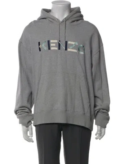Pre-owned Kenzo Embroidered Logo Solid Sweatshirt In Gray
