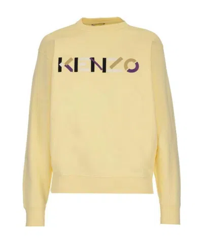 Kenzo Embroidered-logo Sweatshirt In Nude