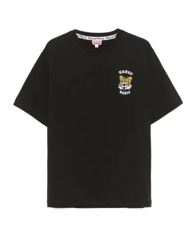 Kenzo Embroidered-logo T-shirt In Black