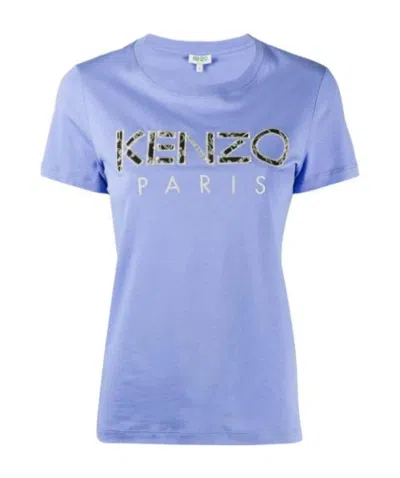 Kenzo Embroidered Logo T-shirt In Blue