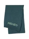 Kenzo Embroidered-logo Throw In Blue