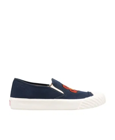 Kenzo Embroidered Low-top Sneakers In White
