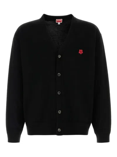 KENZO EMBROIDERED-MOTIF CARDIGAN