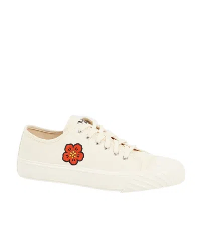 Kenzo Embroidered-motif Low-top Sneakers In White