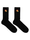 Kenzo Floral-embroidered Socks In Black