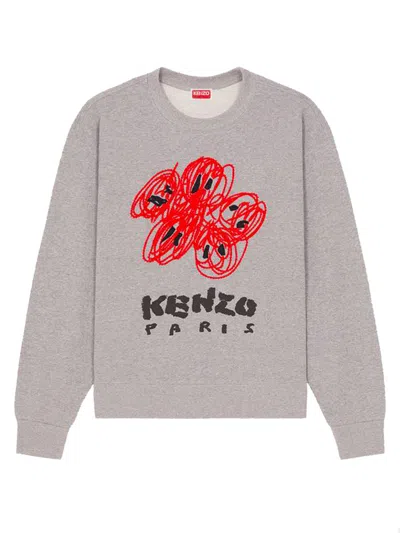 KENZO KENZO EMBROIDERED SWEATSHIRT DRAWN VARSITY CLOTHING
