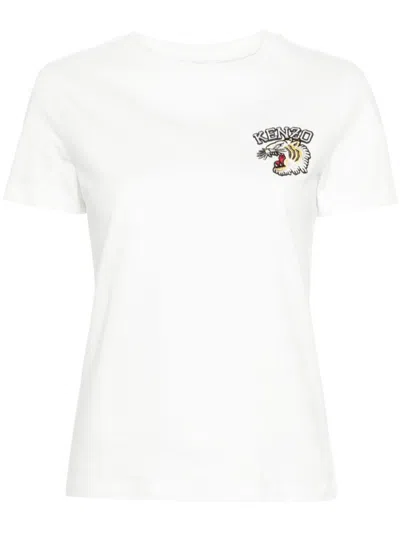 Kenzo Tiger Head Motif T-shirt In White