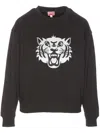 Kenzo Happy Tiger Embroidered Sweatshirt In Black