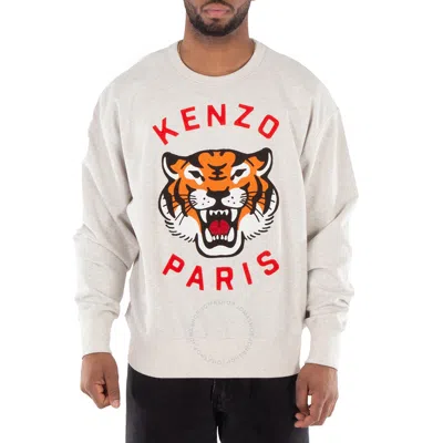 Kenzo Embroidered Tiger Long Sleeve Sweater In Grey