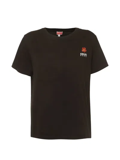 Pre-owned Kenzo Embroidered-logo T-shirt In Black