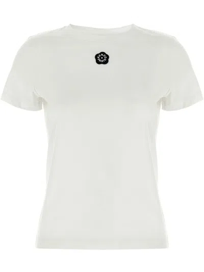 Kenzo Embroidery Logo T-shirt In Cotton In White