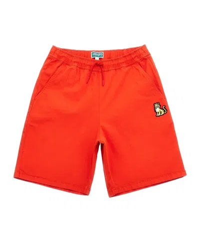 Kenzo Embroidery Shorts In Red
