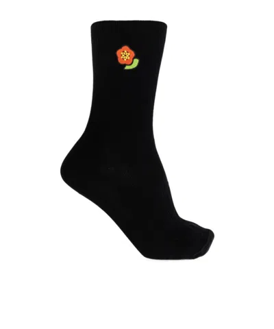 Kenzo Embroidery Socks In Black