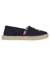 Kenzo Espadrille With Logo In Bleu Nuit
