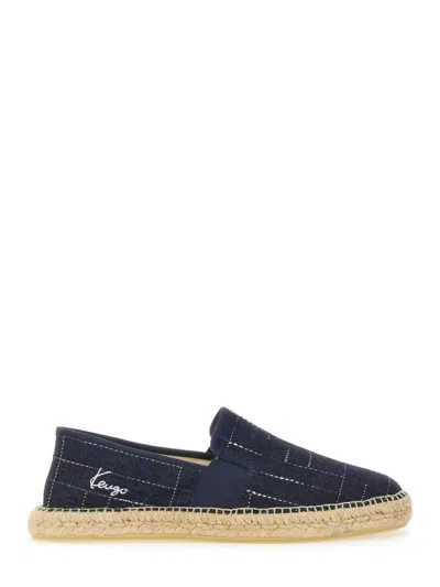 Kenzo Espadrilla Con Ricamo Logo In Blue