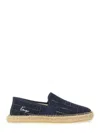 Kenzo Logo Embroidered Round Toe Espadrilles In Blue