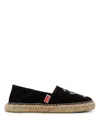 Kenzo Canvas Espadrilles With Logo Embroidery In Black