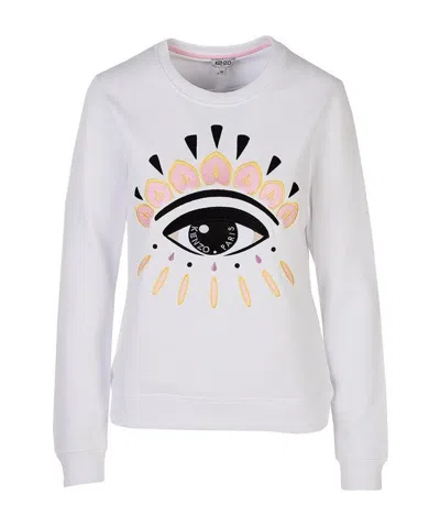 Kenzo Evil Eye Embroidered Sweater In White