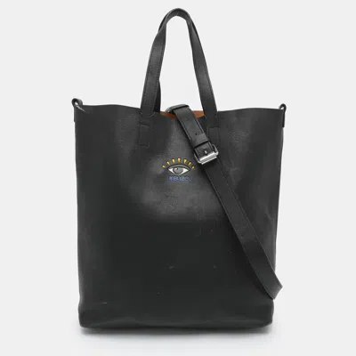 Pre-owned Kenzo Eye Black Leather Shopper Tote