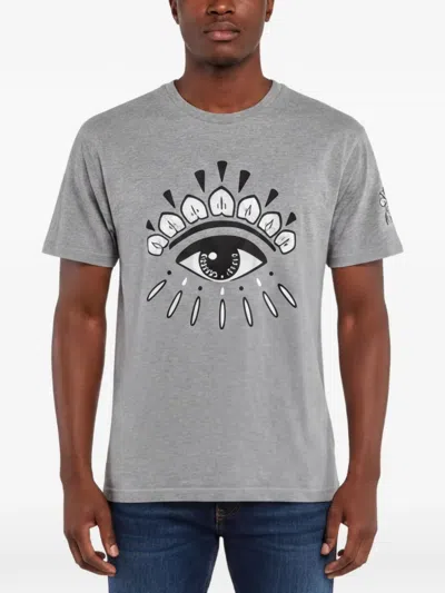 Pre-owned Kenzo Eye-embroidered T-shirt In Gray