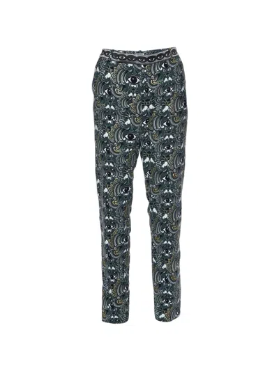 Pre-owned Kenzo Eye-print Trousers In Gray