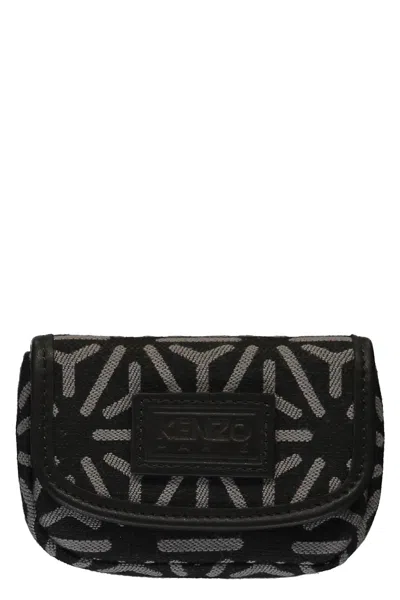 Kenzo Fabric Card Holder In Black