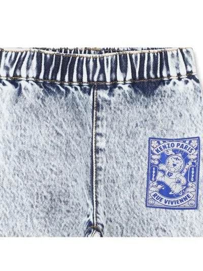 Kenzo Babies' Faded-effect Denim Shorts In Blue