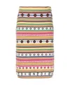 Kenzo Neutral Fairisle Jacquard Stripe Skirt In Pink