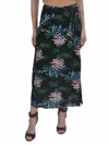 Kenzo Botanical-print Wrap Skirt In Negro