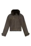 Kenzo Faux Fur Jacket In Dove Grey