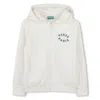 Kenzo Logo-embroidery Zipped Hoodie In White