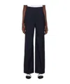 Kenzo Finely Cut Wool Casual Trousers In Black