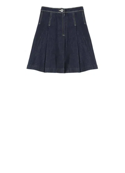 Kenzo Fit & Flare Mini Skirt In Blue