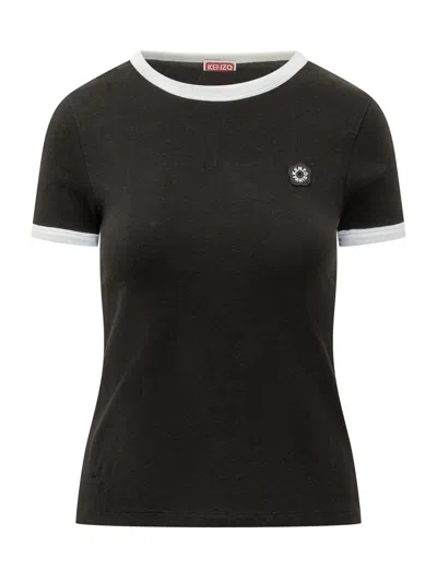 Kenzo Fitted Rib T-shirt In Black