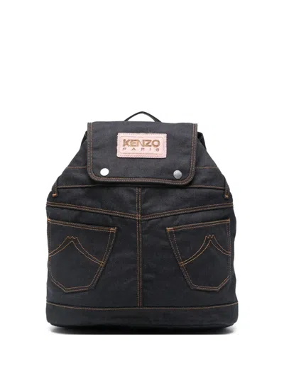 Kenzo ' Five Pockets' Backpack In Blue