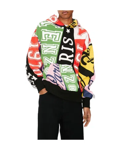 Kenzo Flag-print Cotton Hoodie In Black