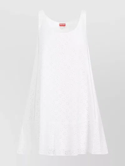 KENZO FLARED EYELET MINI DRESS