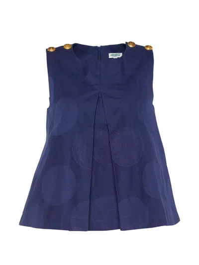 Pre-owned Kenzo Flared Sleeveless Blouse In Blue