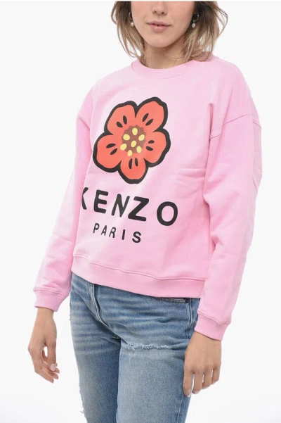 Kenzo Pink Cotton Sweatshirt In Nude & Neutrals