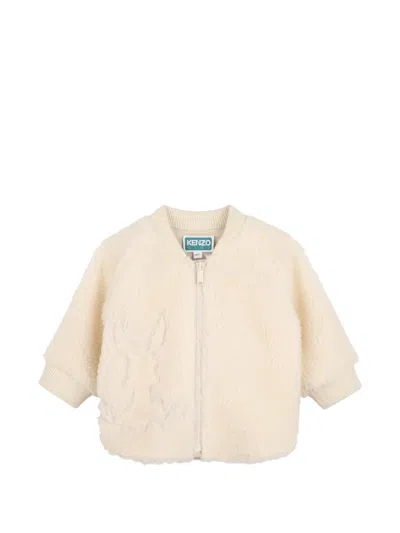 Kenzo Babies' Fleece-texture Logo-patch Jacket In Animal Print