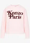 Kenzo Crew Neck Verdy Sweatshirt With Flocked Logo In Pink