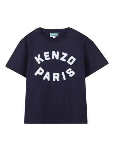 Kenzo Flocked-logo T-shirt In 蓝色