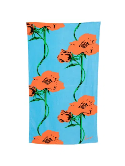 Kenzo Floral Beach Towel In Blue
