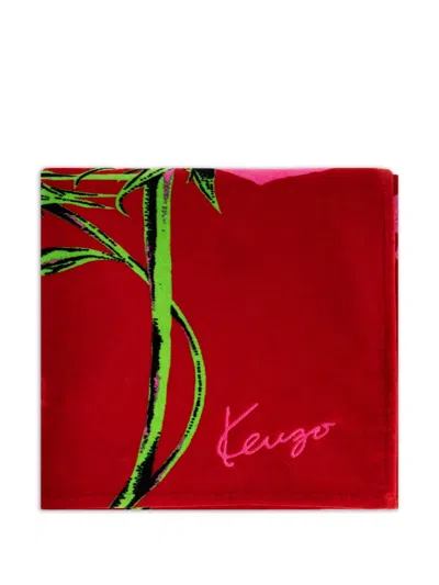 Kenzo Floral Beach Towel In Red