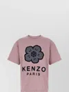 Kenzo Boke Flower Embroidered Oversized Cotton T-shirt Clothing In Pink