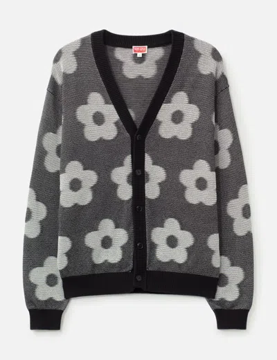 Kenzo Floral Cardigan In Black