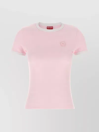 Kenzo Floral Crew Neck T-shirt In Pink