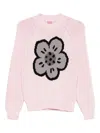 Kenzo Pink Cotton Blend Sweater In Multi