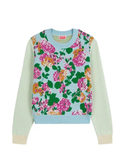 Kenzo Floral Crew-neck Sweater In Multi